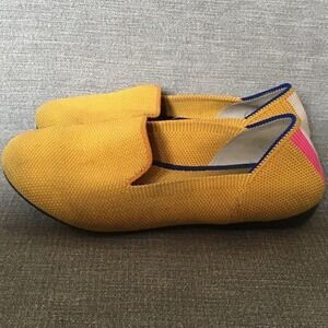 ROTHYS Kids Yellow Knit Pointed Toe Flats Shoes Size 13